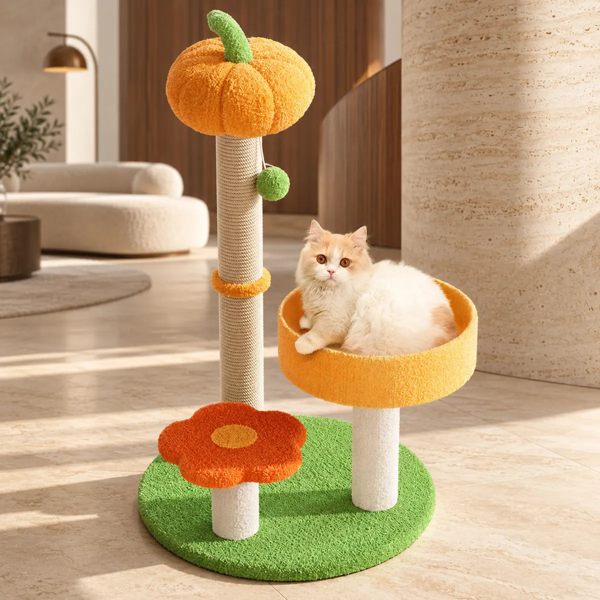 Waggletoys Pumpkin Cat Tree Scratching Post