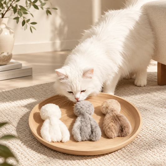 Waggletoys Real Rabbit Fur Octopus Cat Toy