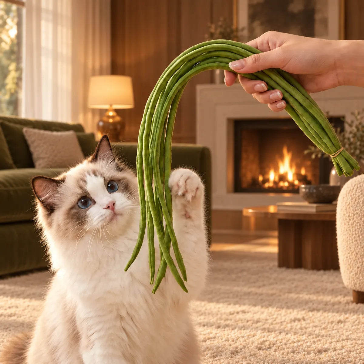 Waggletoys Green Bean Cat Teaser Wand