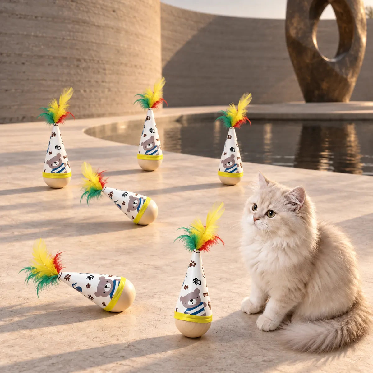 Waggletoys Wobble Feather Interactive Cat Toy