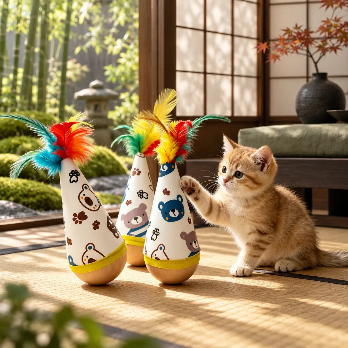 Waggletoys Wobble Feather Interactive Cat Toy
