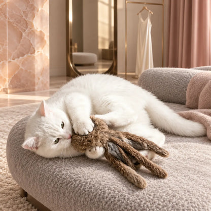 Waggletoys Real Rabbit Fur Octopus Cat Toy