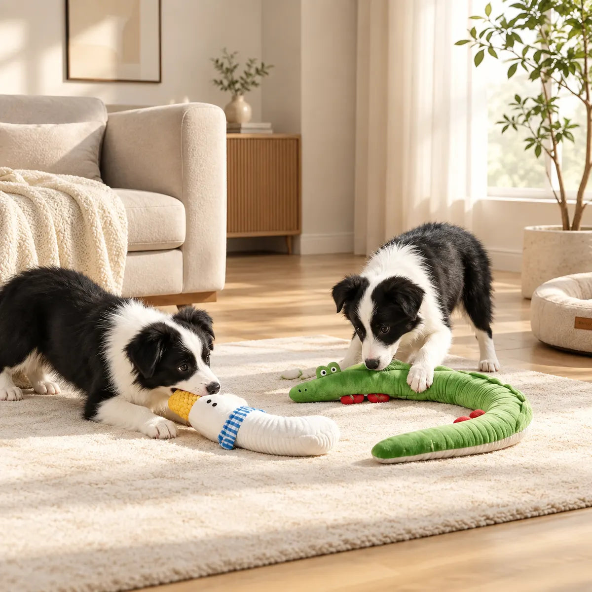 Waggletoys Squeaky Plush Cartoon Dog Toy