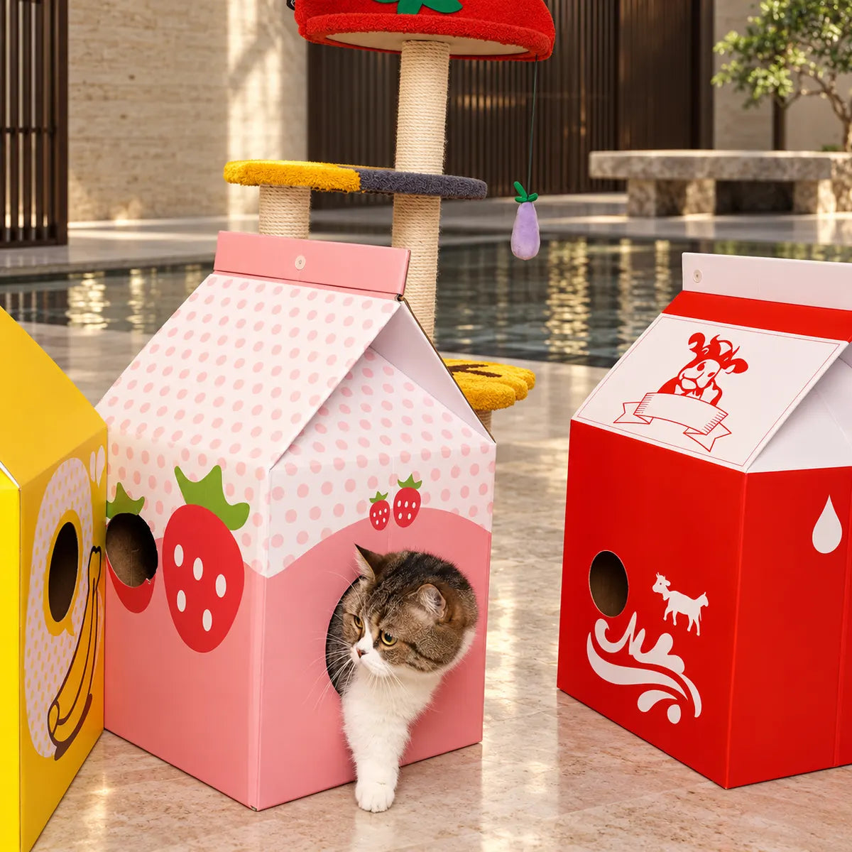 Waggletoys Milk Carton Cat Scratcher House